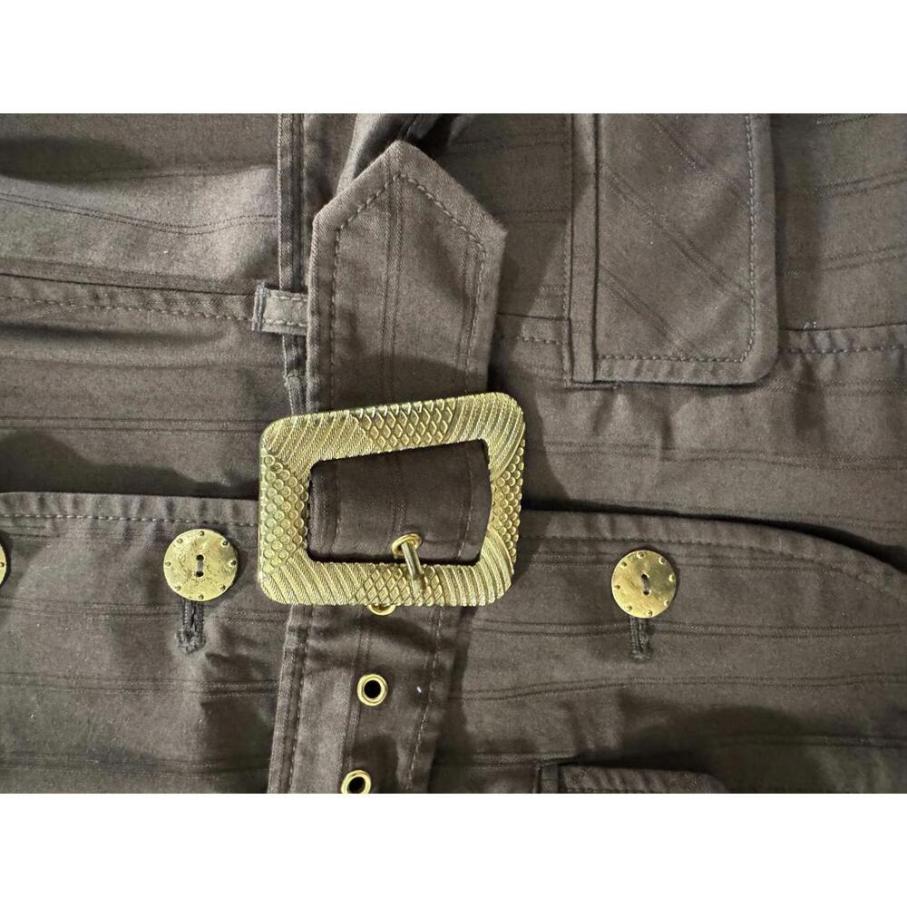{SOLD} Vintage Bisou Bisou Y2K Brown Halter Button Up Belted Vest- Size Small - Picture 5 of 9